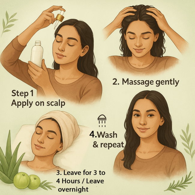 How to apply Hair Kair Oil