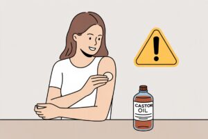 Patch testing castor oil before use for sensitive skin
